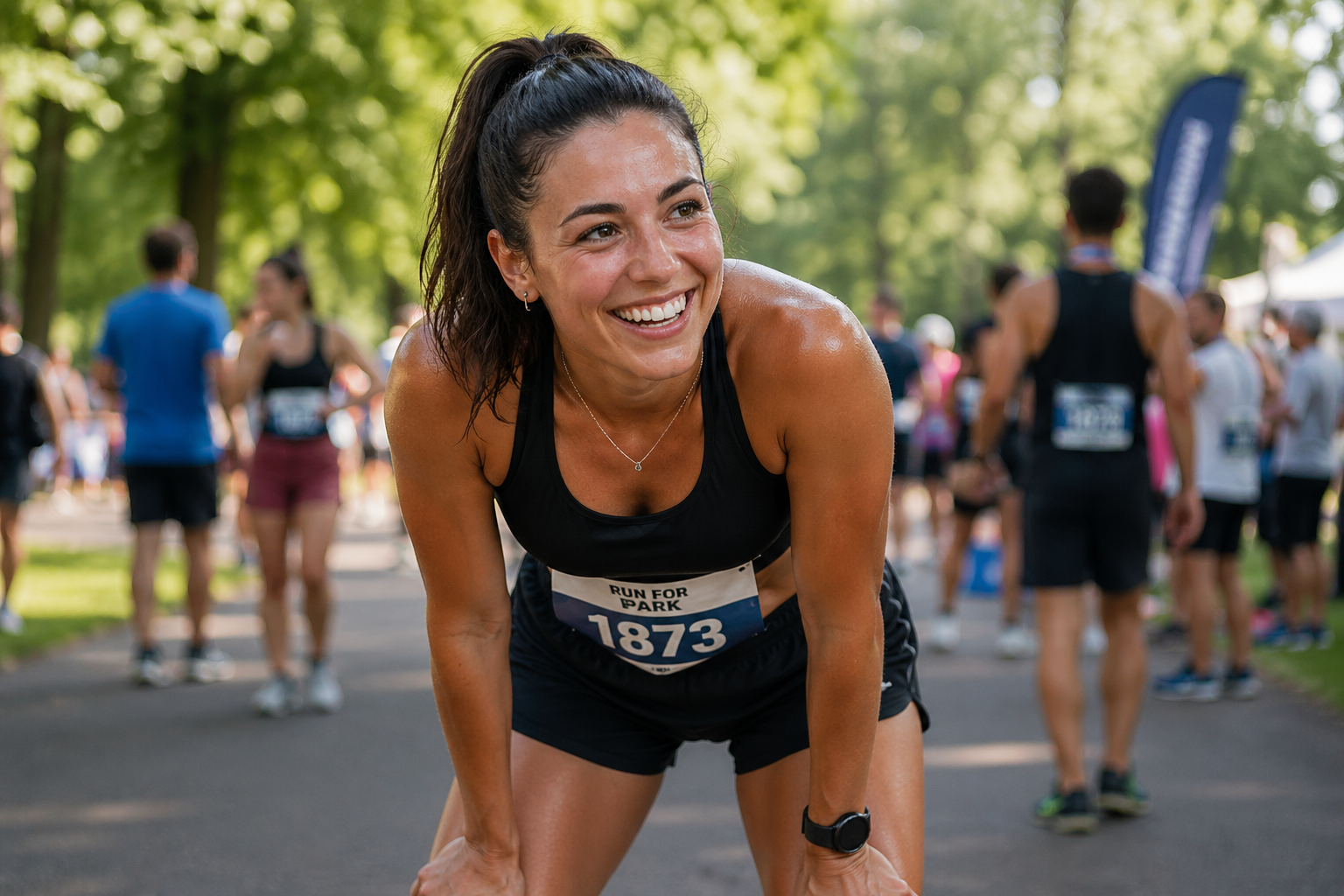 Post-running health tips from an urgent care doctor in St John's Wood. Woman finishing a race