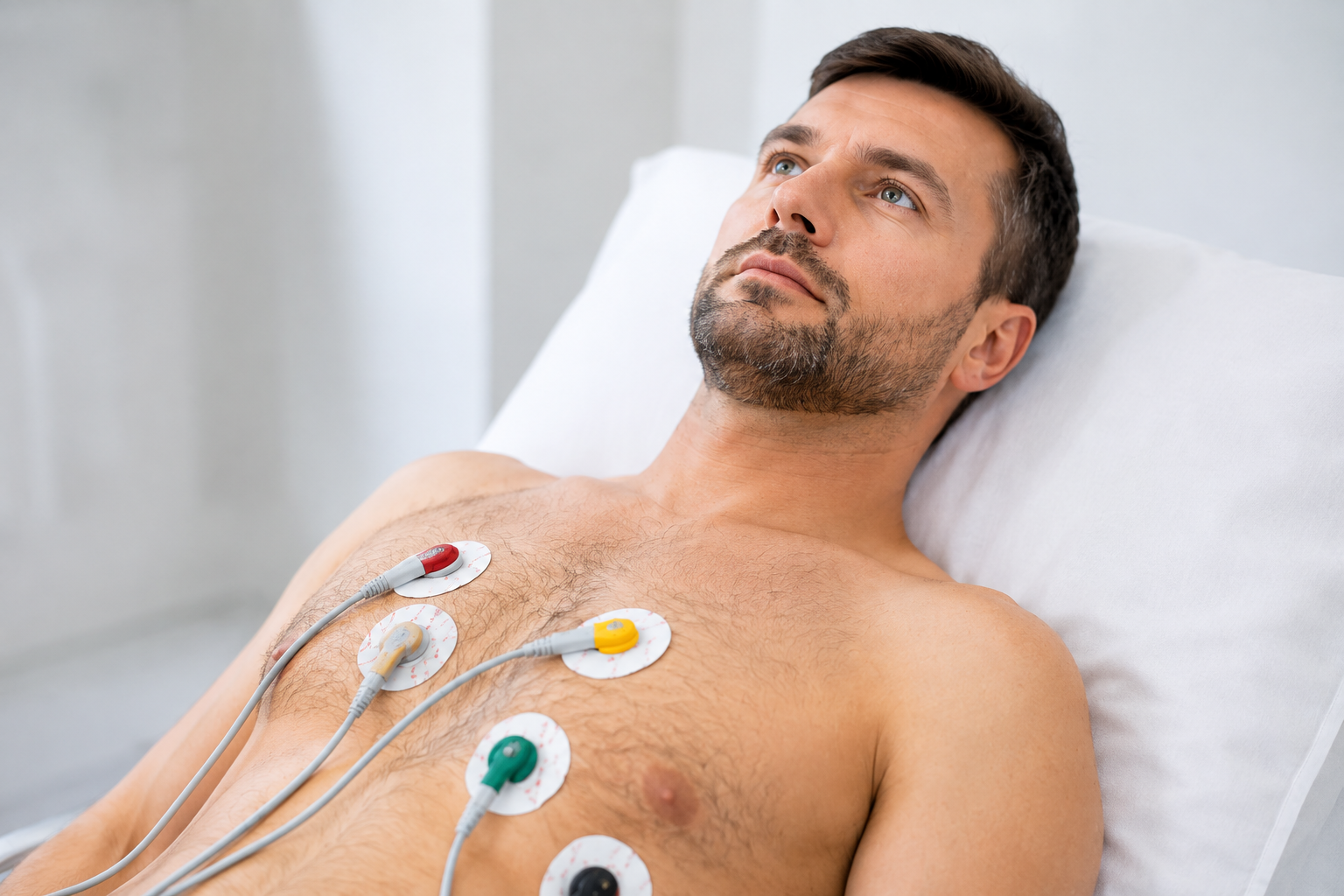 Man having an ecg